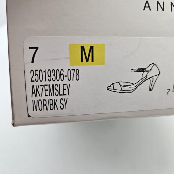Anne Klein Shoes Womens Size 7 White Black AK7Emsley Ankle Strap Dress Heels - Picture 7 of 13